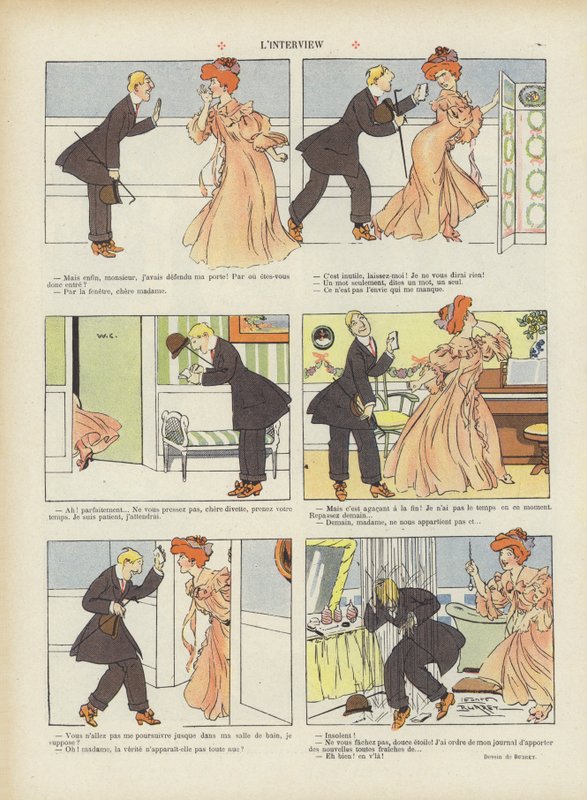 Wywiad. Ilustracja do Le Rire autorstwa Leonce Burret
