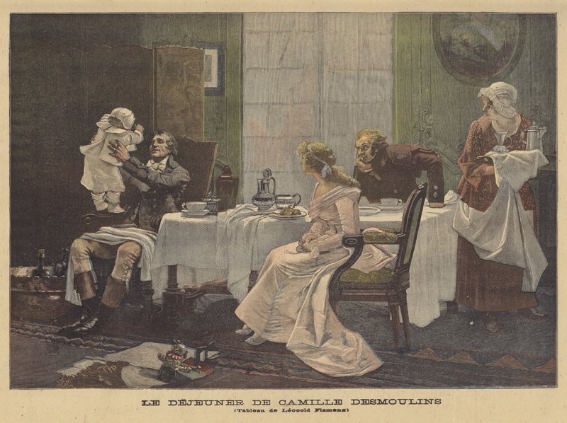 Śniadanie Camille Desmoulins autorstwa Leopold Flameng