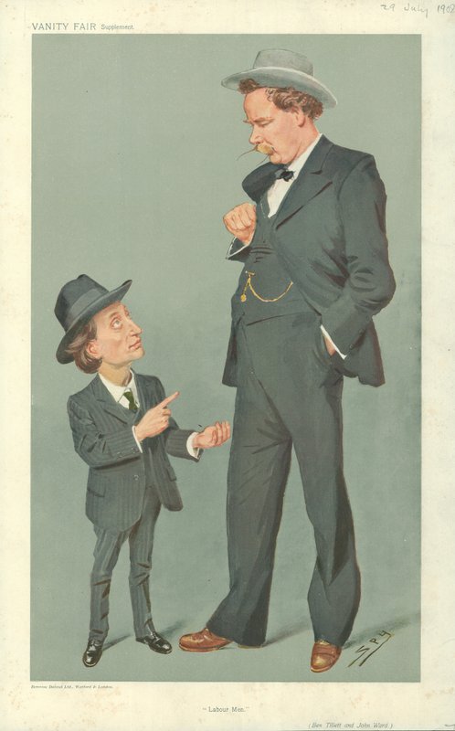 Ben Tillett i John Ward, Robotnicy, 29 lipca 1909, rysunek Vanity Fair autorstwa Leslie Matthew Ward