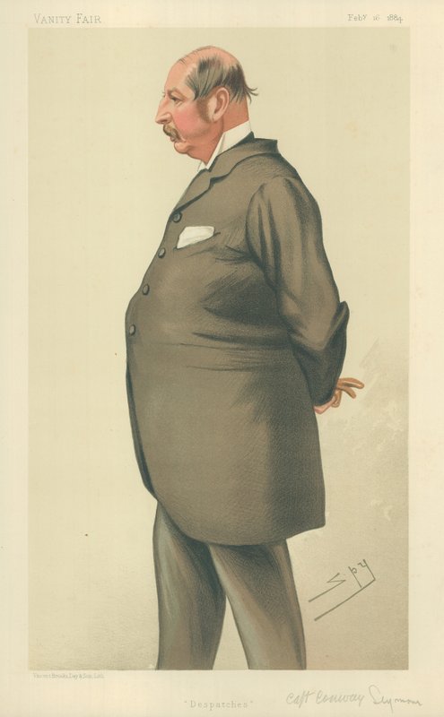 Kapitan Conway Seymour, Depesze, 16 lutego 1884, komiks Vanity Fair autorstwa Leslie Matthew Ward