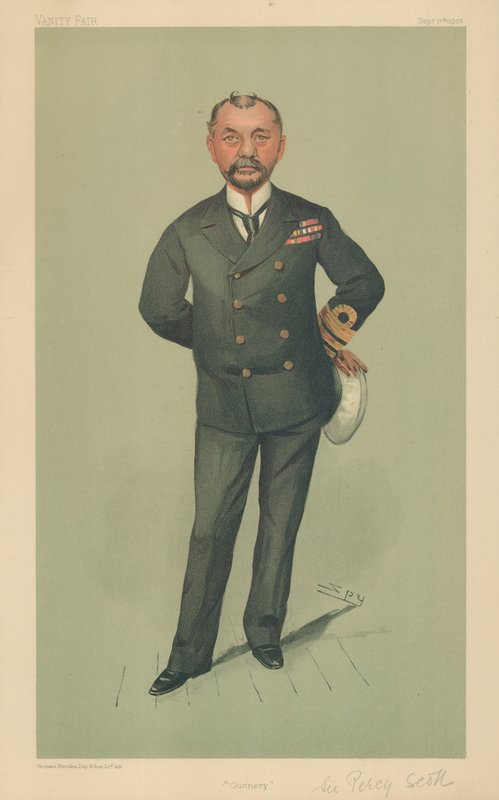 Kapitan Percy Scott, Gunnery, 17 września 1903, komiks Vanity Fair autorstwa Leslie Matthew Ward