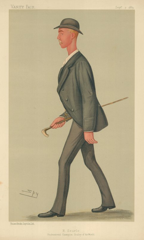 Henry Searle, profesjonalny mistrz Sculler of the World, 7 września 1889, komiks Vanity Fair autorstwa Leslie Matthew Ward