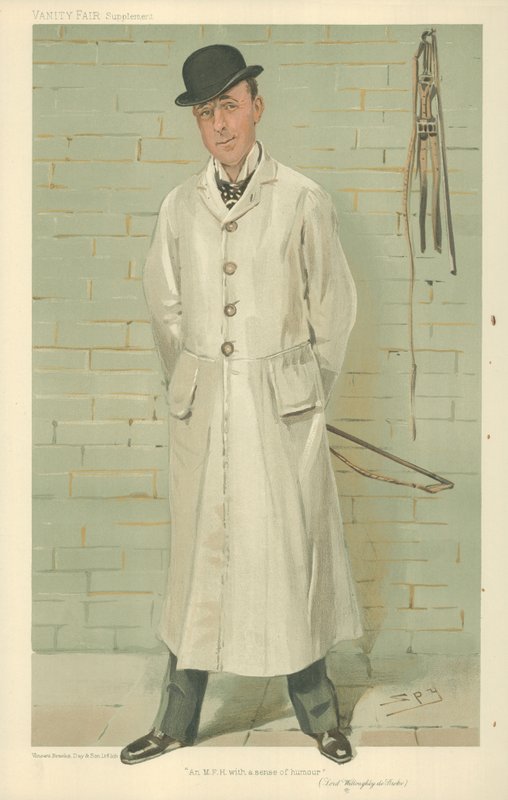 Lord Willoughby de Broke, MFH z poczuciem humoru, 26 grudnia 1885, komiks Vanity Fair autorstwa Leslie Matthew Ward