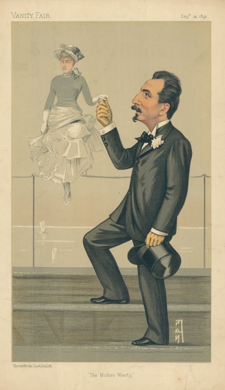 M Jan Van Beers, The Modern Wiertz, 12 września 1891, komiks Vanity Fair autorstwa Leslie Matthew Ward