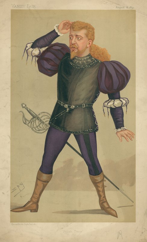 M Jean de Reszke, polski tenor, 8 sierpnia 1891, komiks Vanity Fair autorstwa Leslie Matthew Ward