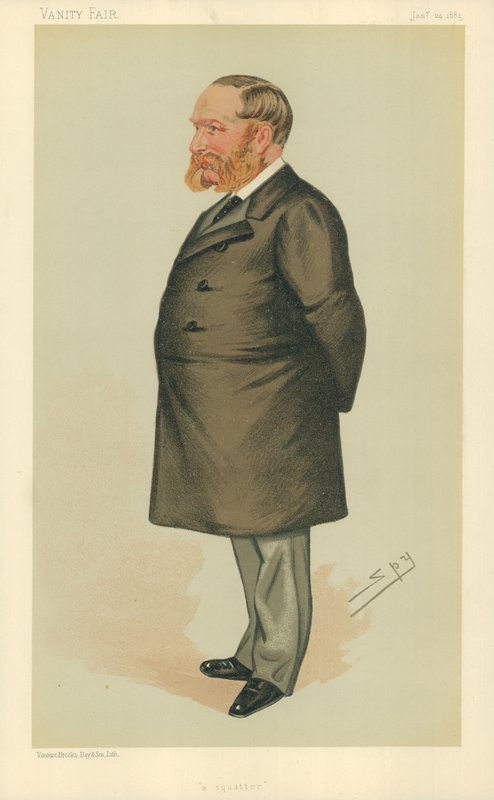 Pan Charles Henry Wilson, Squatter, 24 stycznia 1885, rysunek Vanity Fair (kolor litograficzny) autorstwa Leslie Matthew Ward