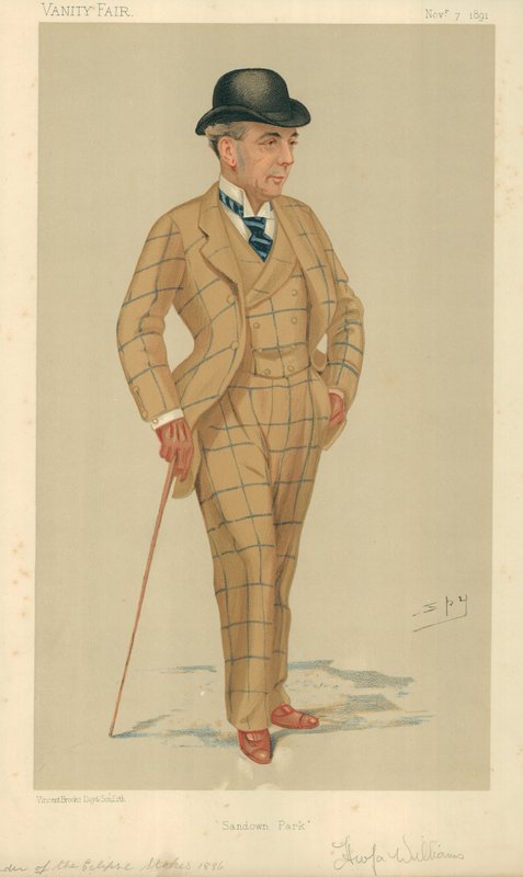 Mr Hwfa Williams, Sandown Park, 7 listopada 1891, komiks Vanity Fair autorstwa Leslie Matthew Ward