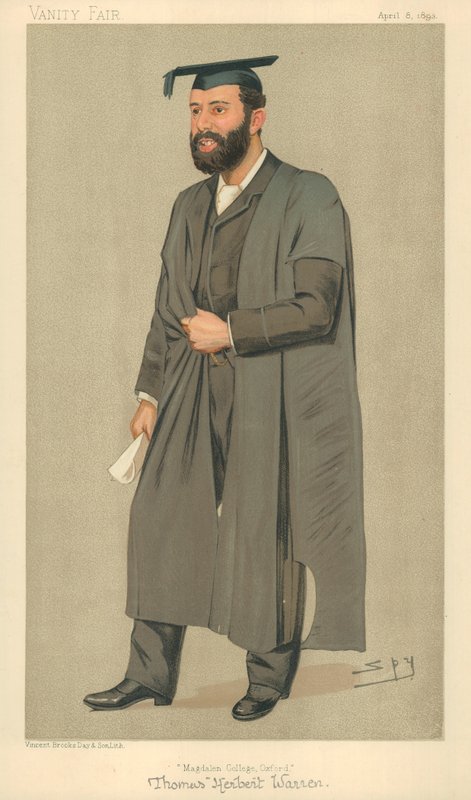 Pan Thomas Herbert Warren, prezes Magdalen College Oxford, Magdalen College Oxford, 8 kwietnia 1893, rysunek Vanity Fair autorstwa Leslie Matthew Ward