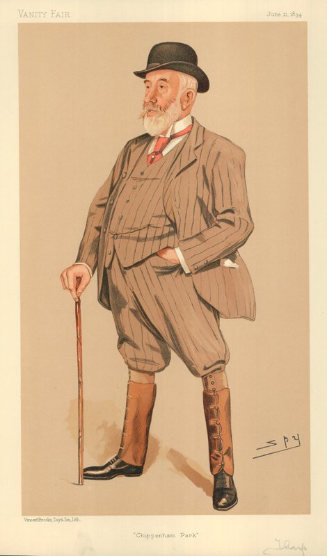 Pan William Montagu Tharp, Chippenham Park, 21 czerwca 1894, komiks Vanity Fair autorstwa Leslie Matthew Ward