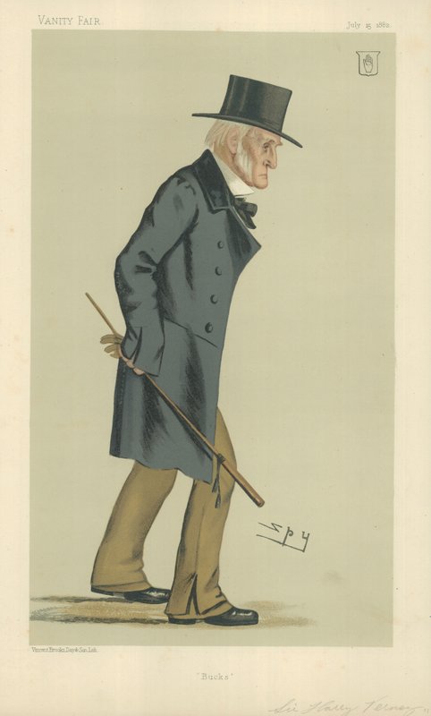 Sir Harry Verney, Bucks, 15 lipca 1882, komiks Vanity Fair autorstwa Leslie Matthew Ward