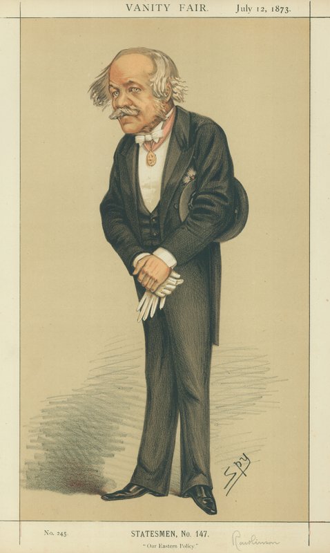 Sir Henry Creswicke Rawlinson, Out Eastern Policy, 12 lipca 1873, rysunek Vanity Fair autorstwa Leslie Matthew Ward