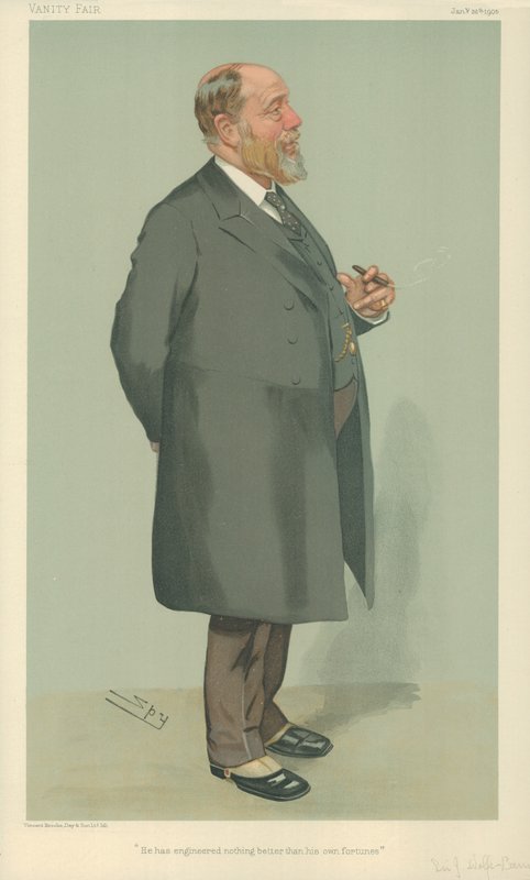Sir John Wolfe-Barr, nie zaprojektował nic lepszego niż własne fortuny, 26 stycznia 1905, komiks Vanity Fair autorstwa Leslie Matthew Ward