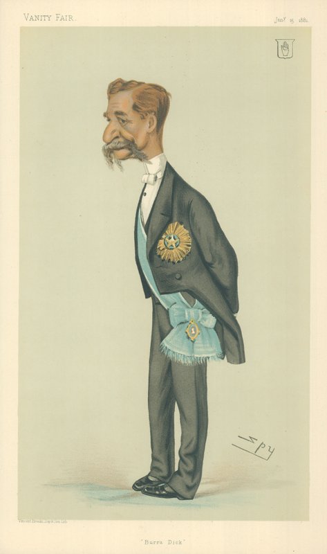 Sir Richard Temple, Bart, Burra Dick, 15 stycznia 1881, komiks Vanity Fair autorstwa Leslie Matthew Ward