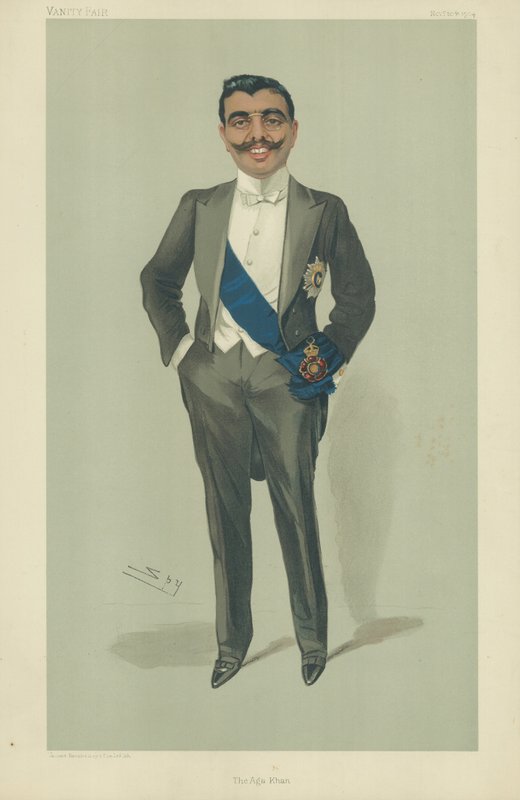 The Aga Khan, 10 listopada 1904 r., komiks Vanity Fair autorstwa Leslie Matthew Ward