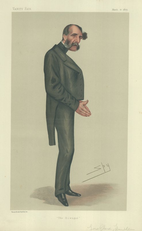 Prawy Lord Claud Hamilton, Wdowa, ilustracja z „Vanity Fair” 10 marca 1877 autorstwa Leslie Matthew Ward