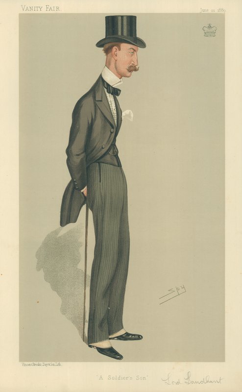 Prawy Pan Lord Sandhurst, Syn żołnierza, 22 czerwca 1889, komiks Vanity Fair autorstwa Leslie Matthew Ward