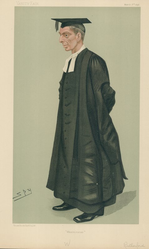 WS Rutherford, dyrektor Westminster School, Westminster, 2 marca 1889, komiks Vanity Fair autorstwa Leslie Matthew Ward