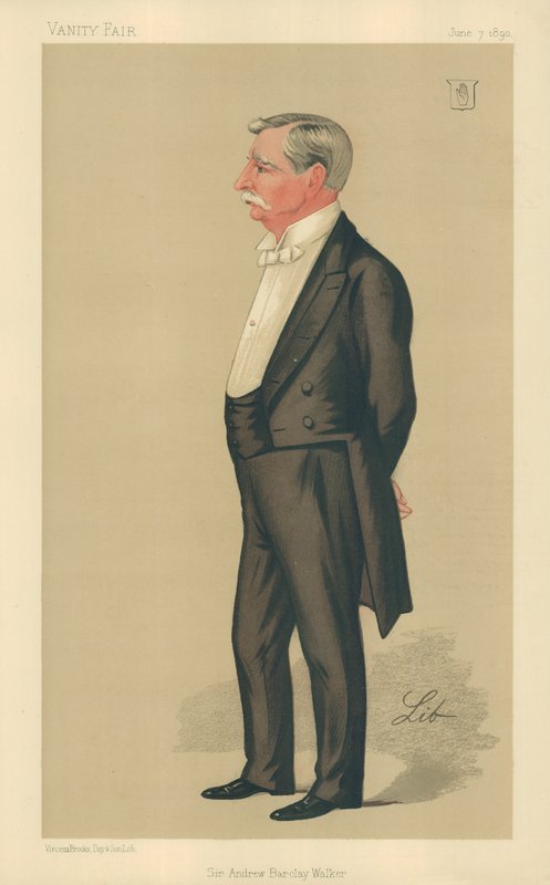 Sir Andrew Barclay Walker, 7 czerwca 1890, komiks Vanity Fair autorstwa Liborio Prosperi