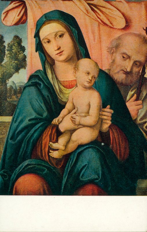 Święta Rodzina (kolorowa litografia) autorstwa Lorenzo Costa