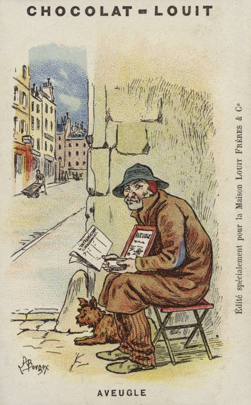 Ślepy (chromolitho) autorstwa Louis Borgex