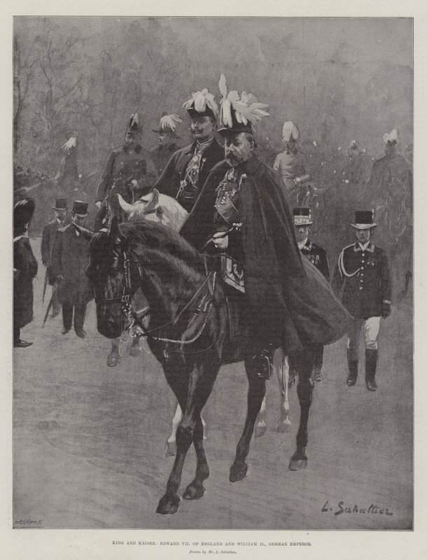 Król i Kaiser, Edward VII z Anglii i Wilhelm II, cesarz niemiecki autorstwa Louis Remy Sabattier