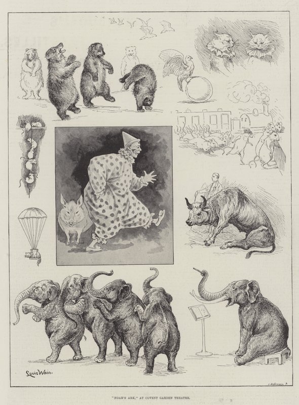 Arka Noego, w teatrze Covent Garden autorstwa Louis Wain