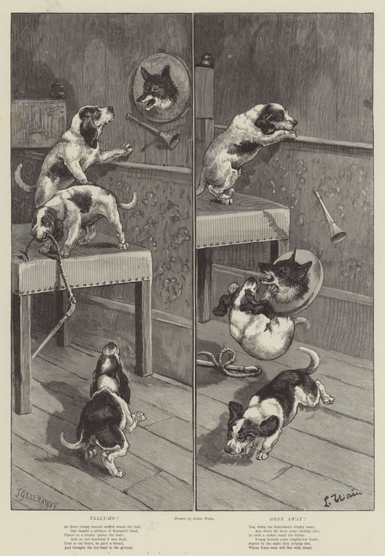 Tally-ho! Odszedł! autorstwa Louis Wain