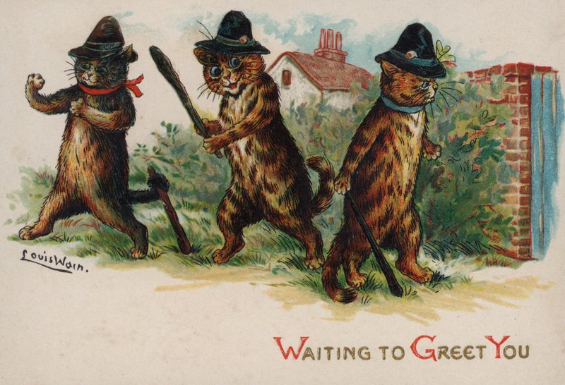 Trzy koty czekają na Ciebie autorstwa Louis Wain