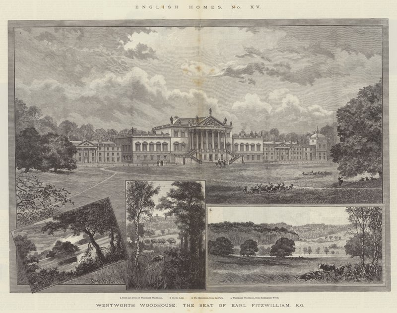 Wentworth Woodhouse, siedziba hrabiego Fitzwilliam, KG autorstwa Louis Wain