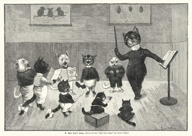 Piosenka noworoczna (rycina) autorstwa Louis (after) Wain