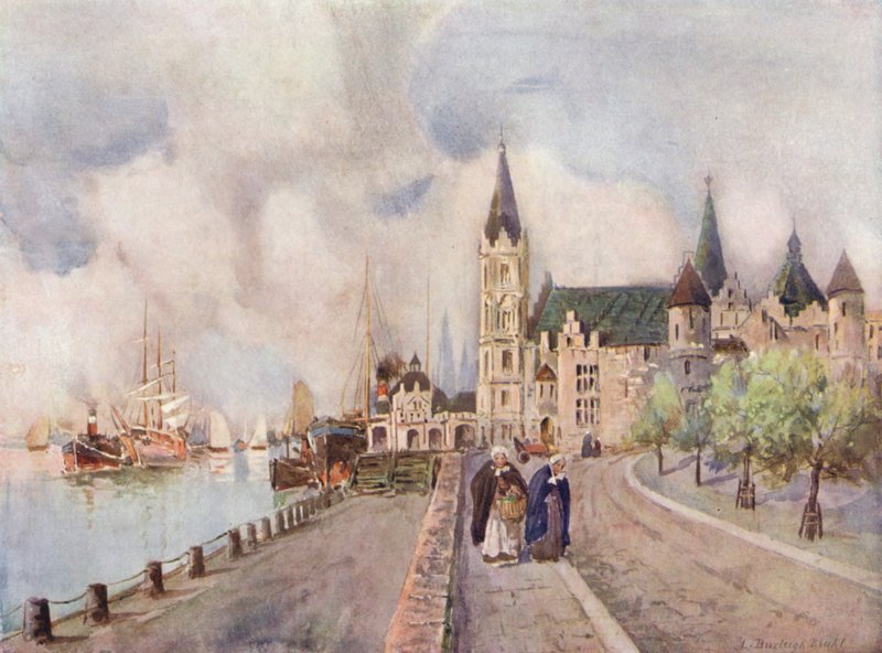 Antwerpia, starożytny zamek Steen autorstwa Louis Burleigh Bruhl