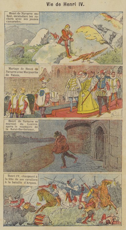 Życie Henryka IV (litografia kolorowa) autorstwa Louis Charles (after) Bombled