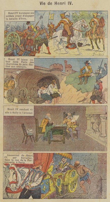Życie Henryka IV (litografia kolorowa) autorstwa Louis Charles (after) Bombled
