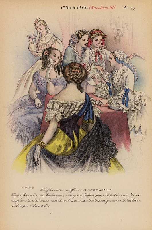Moda francuska: 1850 a 1860, Napoleon III (kolorowa litografia) autorstwa Louis Colas