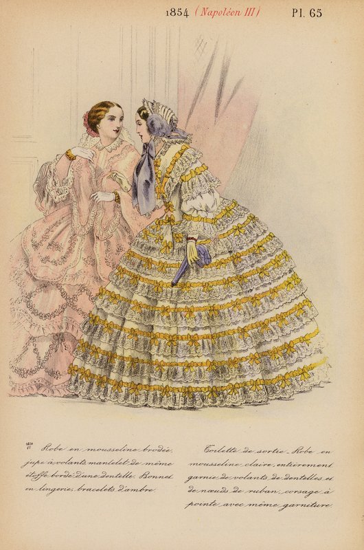 Moda francuska: 1854, Napoleon III (kolorowa litografia) autorstwa Louis Colas