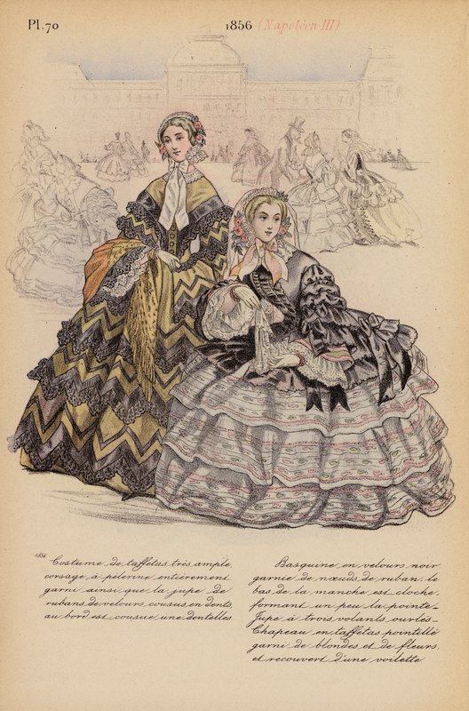 Moda francuska: 1856, Napoleon III (kolorowa litografia) autorstwa Louis Colas