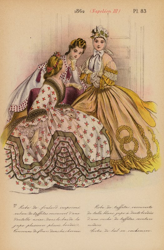 Moda francuska: 1862, Napoleon III (kolorowa litografia) autorstwa Louis Colas