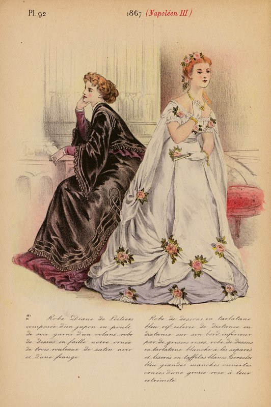 Moda francuska: 1867, Napoleon III (kolorowa litografia) autorstwa Louis Colas