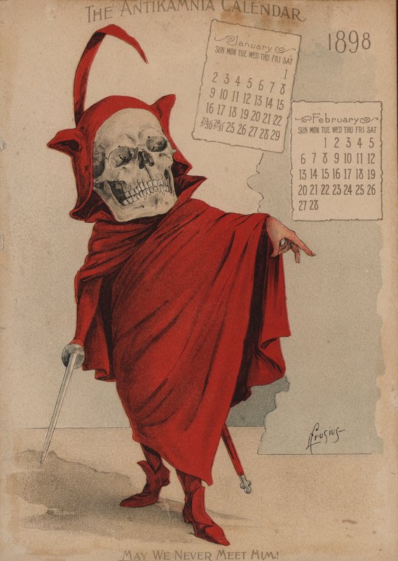 Mefistofeles, ilustracja do kalendarza antykamnijskiego autorstwa Louis Crucius or Crusuius