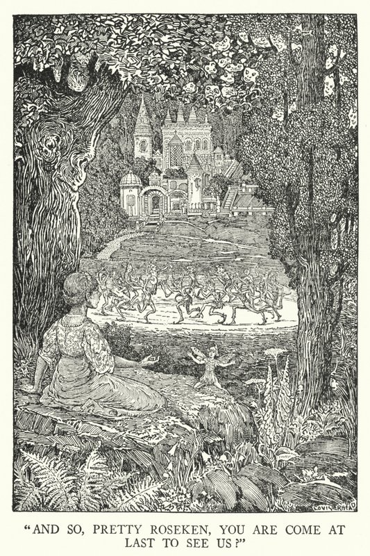 - A więc, śliczna Roseken, przyszłaś w końcu nas zobaczyć? (lito) autorstwa Louis John Rhead