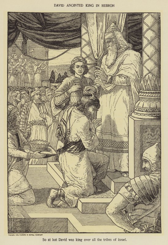 Dawid namaszczony na króla w Hebronie autorstwa Louis John Rhead