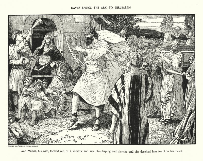 Dawid wnosi Arkę do Jerozolimy (litografia) autorstwa Louis John Rhead