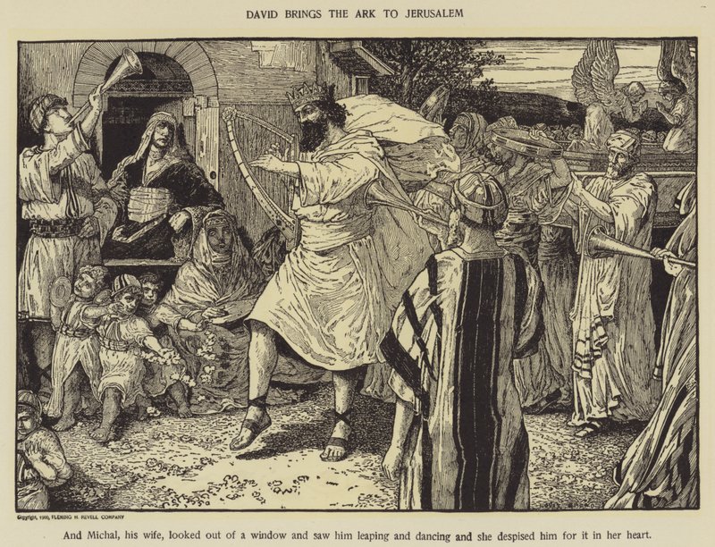 Dawid sprowadza Arkę do Jerozolimy autorstwa Louis John Rhead