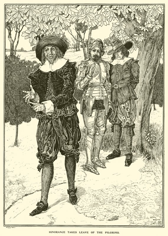 Ignorancja odchodzi od pielgrzymów (rycina) autorstwa Louis John Rhead