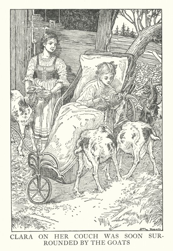 Ilustracja do Heidi autorstwa Johanny Spyri (litografia) autorstwa Louis John Rhead