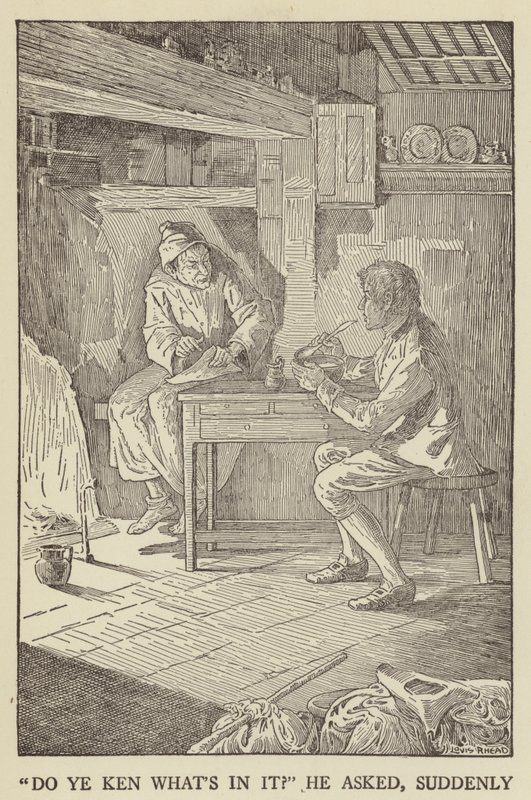 Ilustracja do filmu Porwana autorstwa Roberta Louisa Stevensona autorstwa Louis John Rhead