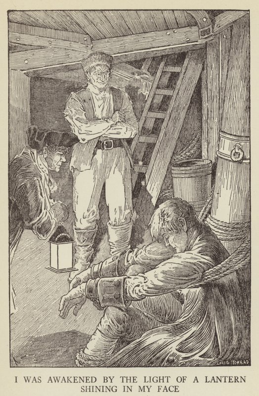 Ilustracja do filmu Porwana autorstwa Roberta Louisa Stevensona autorstwa Louis John Rhead