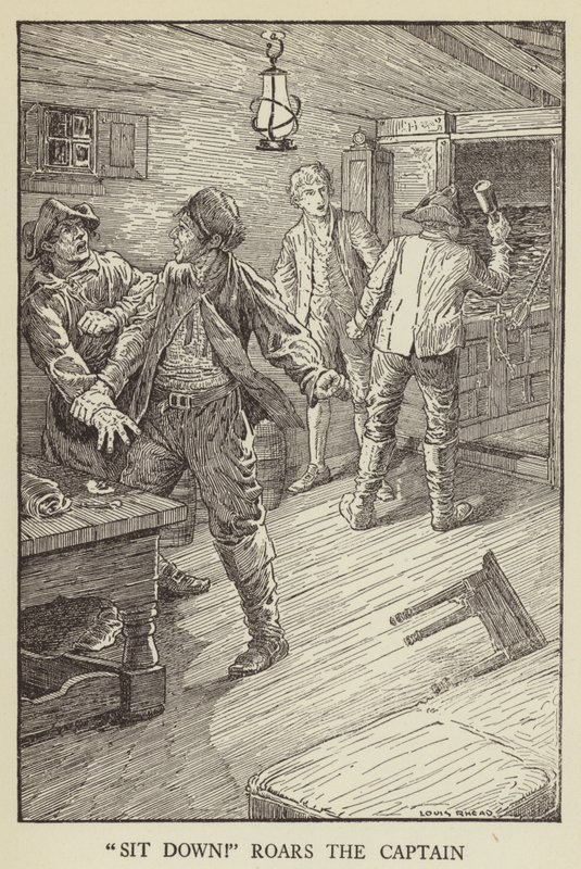 Ilustracja do filmu Porwana autorstwa Roberta Louisa Stevensona autorstwa Louis John Rhead