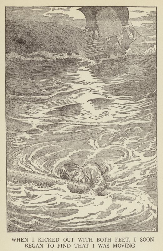 Ilustracja do filmu Porwana autorstwa Roberta Louisa Stevensona autorstwa Louis John Rhead