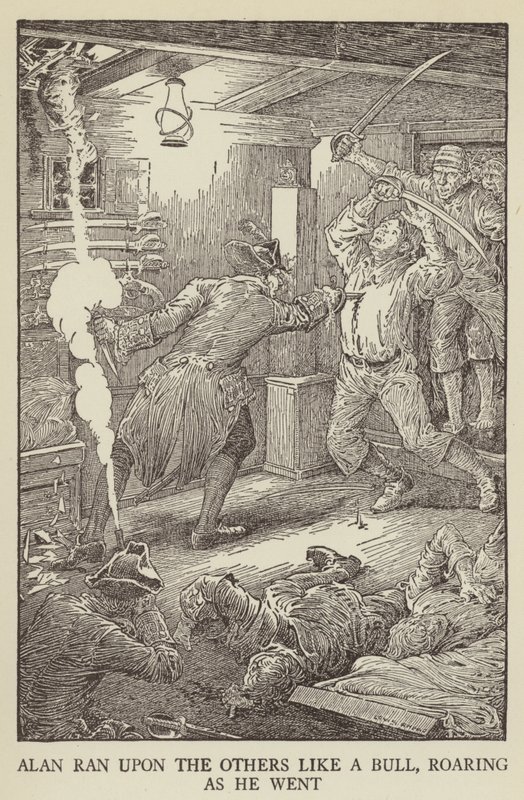 Ilustracja do filmu Porwana autorstwa Roberta Louisa Stevensona autorstwa Louis John Rhead